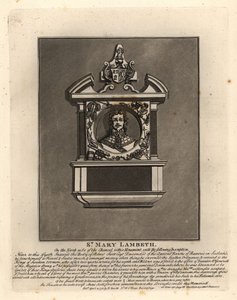 Efigie funeraria de Robert Scott, oficial del ejército en los servicios sueco y danés e inventor militar, fallecido en 1631, St Mary Lambeth de John Thomas Smith