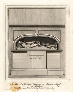 Monumento a Richard Fishbourne Mercer, fallecido en 1625, en el Ambulatorio de la Capilla de los Merceros, Cheapside de John Thomas Smith