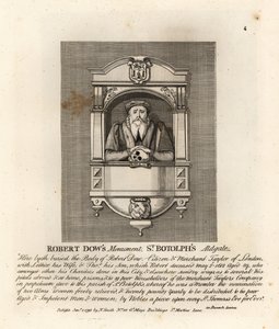 Monumento al comerciante sastre y filántropo Robert Dow en St Botolph, Adgate de John Thomas Smith
