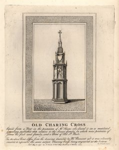 Viejo Charing Cross, una de las 12 cruces medievales de Eleanor, erigida en la década de 1290 hasta su remoción en 1647