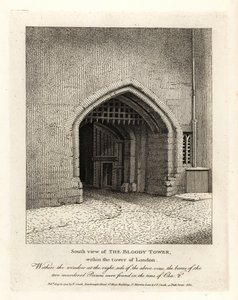 Vista sur de la Torre Sangrienta dentro de la Torre de Londres de John Thomas Smith