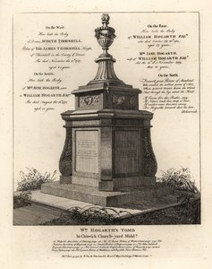 Tumba del artista William Hogarth, cementerio de la iglesia de Chiswick, Middlesex de John Thomas Smith