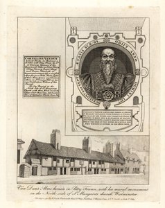Asilos de Van Dun en Petty France, con su monumento mural en la Iglesia de Santa Margarita, Westminster de John Thomas Smith