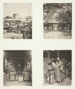 Una Casa de Empeño en Cantón, Templo de Honam, Cantón, Templo de los Quinientos Dioses, Cantón..., c. 1868