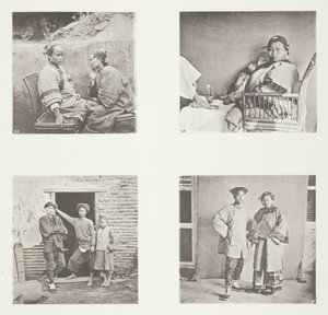 Mujeres de Amoy, El pie pequeño de una dama china, Hombres de Amoy, Traje masculino y femenino, Amoy, c.1868 de John Thomson