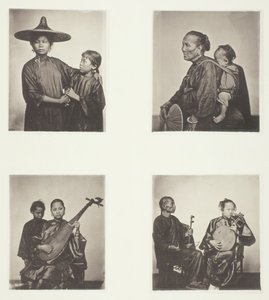 Chicas del Barco, Una Barquera de Cantón y Niño, Músicos, c. 1868 de John Thomson