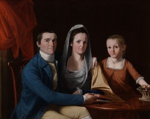 Jonathan Trumbull, Jr., Eunice Backus Trumbull y Faith Trumbull (posteriormente Faith Trumbull Wadsworth) (1740-1809, Doctor en Derecho en 1797; 1749-1826; 1769-1846)