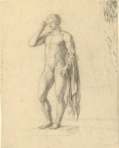 Figura masculina desnuda (clásica) que muestra el lado izquierdo (?)
