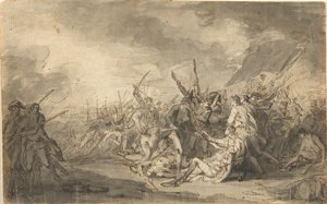 Estudio para La muerte del general Warren en la batalla de Bunker de John Trumbull