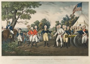 Rendición del General Burgoyne en Saratoga, N.Y., 17 de octubre de 1777, pub. 1852 de John Trumbull