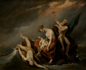 La última familia que pereció en el diluvio (Génesis 7:4-24) de John Trumbull