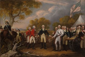 La rendición del general Burgoyne en Saratoga, 16 de octubre de 1777 de John Trumbull