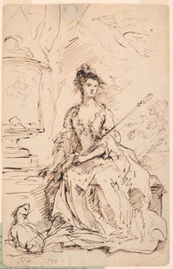 Retrato de una dama (¿Peg Woffington?) como pastora de John Vanderbank