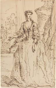 Retrato de una Dama de Pie de John Vanderbank