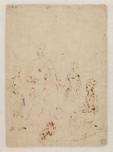 Boceto para un retrato familiar, verso de John Vanderbank
