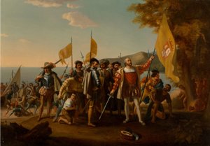 El desembarco de Colón, segunda mitad del siglo XIX