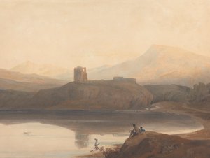Lago de Llanberis, con el castillo de Dolbadern de John Varley