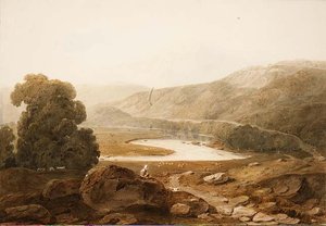 Valle del río Mawddach, Gales, c.1805 de John Varley
