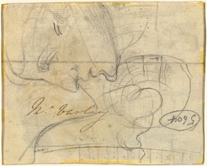 Estudio de una Cabeza en Perfil (verso) de John Varley