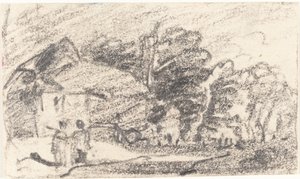 Dos Figuras en un Camino Rural de John Varley