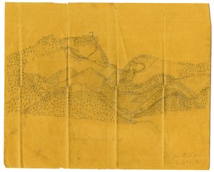 Ilustración a lápiz del Cumberland Gap, c.1862-1865 de John W. Hopte