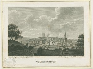 Wolverhampton - Vista suroeste: grabado, nd [c 1796]