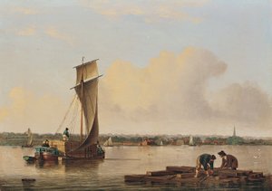 A Keel on the Humber, finales de la década de 1820 (óleo sobre tabla)