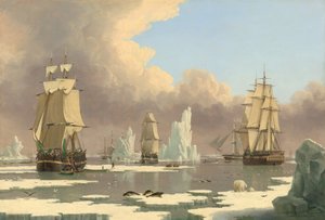 La pesca de ballenas del norte: El cisne y Isabella, c. 1840 de John Ward I