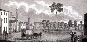 Parte central de Pittsfield, Massachusetts, de Colecciones Históricas de Massachusetts, por John Warner Barber, grabado por S. E. Brown, 1839 de John Warner Barber