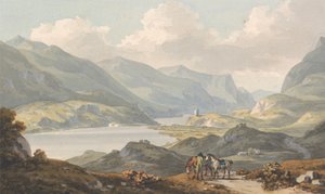 Los lagos de Llanberis - desde la carretera que va de Caernarfon a Llanberis, Caernarfonshire de John Warwick Smith