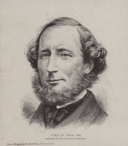 Cyrus West Field, financiero estadounidense involucrado en la colocación del primer cable telegráfico transatlántico en 1858 de John Watkins