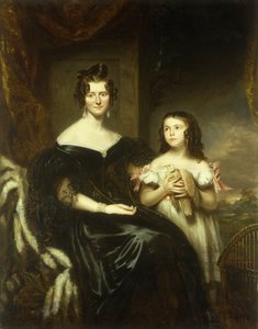 Retrato de una dama elegante y su hija de John Watson Gordon