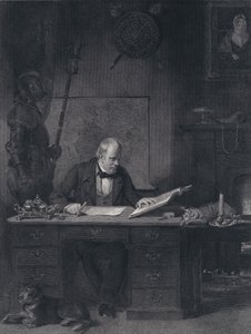 Sir Walter Scott en su estudio (grabado) de John Watson Gordon