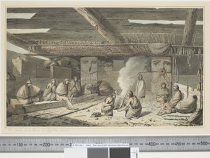 F.24 El interior de una casa en Nootka Sound, c.1773-84 de John Webber