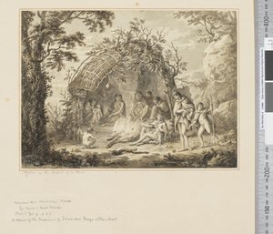Nativos en el interior de una cabaña de John Webber