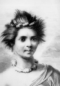 Mujer hawaiana con un collar de plumas, siglo XVIII de John Webber