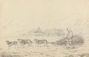 La narta o trineo de cargas en Kamtschatka de John Webber