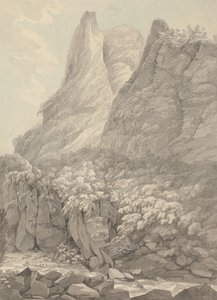 Thurshouse Tor desde el río Manifold, Derbyshire de John Webber