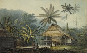 Vista en la isla de Krakatoa de John Webber