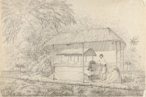 Waheiadooa, jefe de Oheitepha, yace en el estado de John Webber