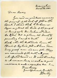 Carta de John Wesley a Samuel Bradburn, 25 de marzo de 1783