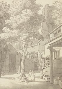 El patio de la casa del Sr. Bank, Northernhay, Exeter de John White Abbott