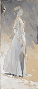Mujer joven de blanco: Miss Cynthia de John White Alexander