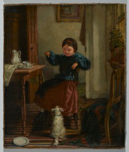Niña y perro de John Whittaker