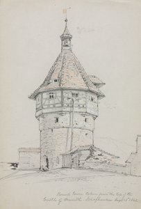 Torre redonda, castillo de Munoth, Schafhausen, Suiza, 1842