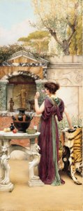 En el Santuario del Jardín, Pompeya de John William Godward
