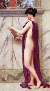 La caja de joyas (Un regalo precioso) de John William Godward