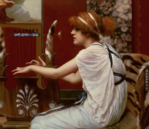 La Musa Erato con su Lira, 1895 de John William Godward