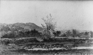 Tres vistas, No. 3: Monte Carmel, cerca de New Haven, Connecticut de John William Hill