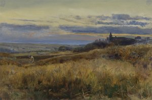 Campo de trigo al atardecer de John William Inchbold